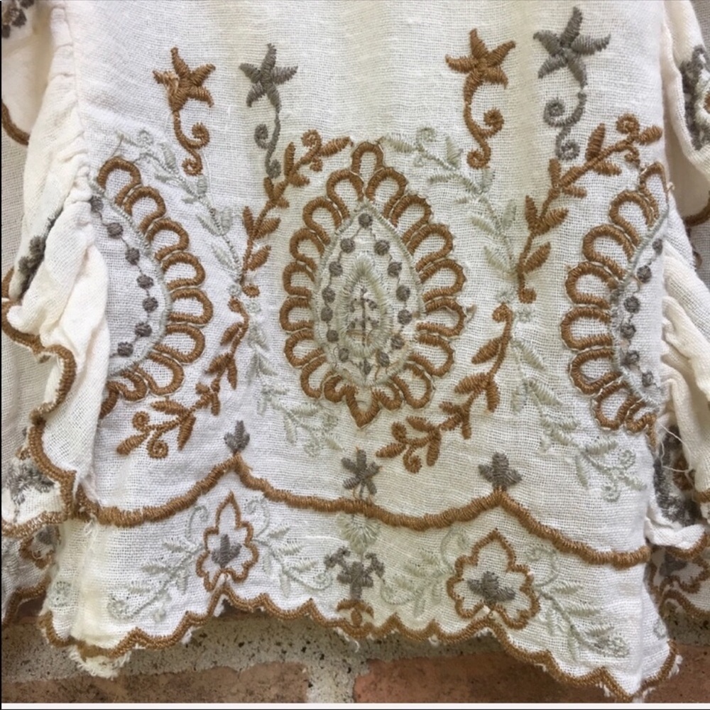 Zara Regina Ruffled Embroidered Blouse - Picture 3 of 8